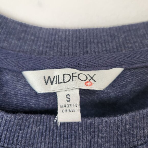 Wildfox Good Vibes Navy Blue Crewneck Sweatshirt Rainbow Lettering Women's S - Picture 4 of 6